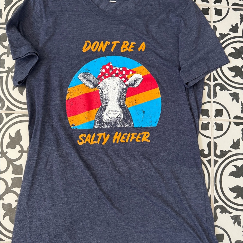 Graphic Tee with Cow Design